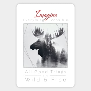 Moose Nature Outdoor Imagine Wild Free Magnet